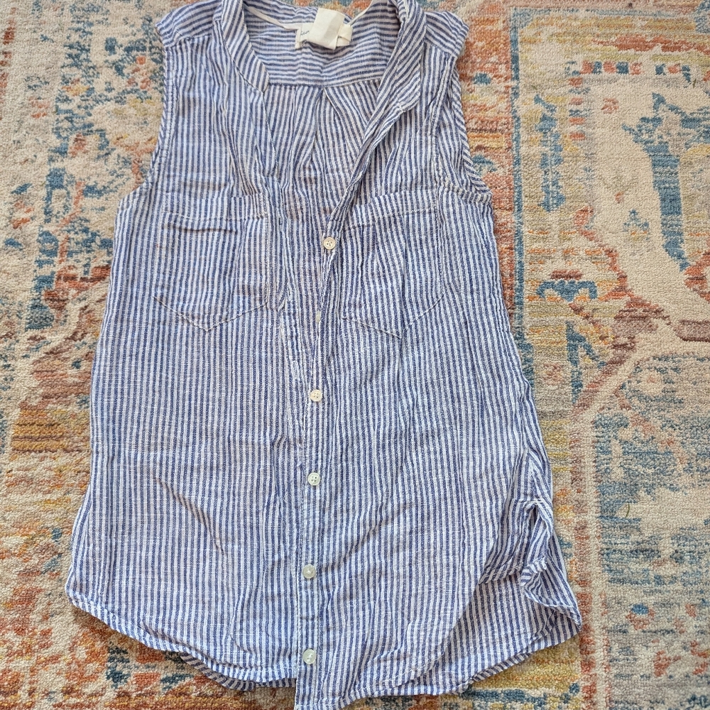 H&M Blue and White Striped Shirt